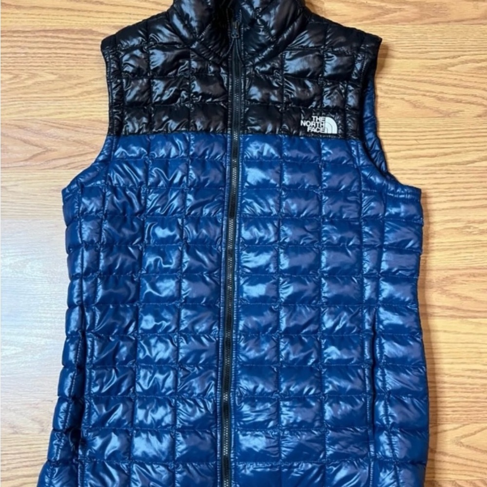 The North Face Black and Blue Thermoball Vest